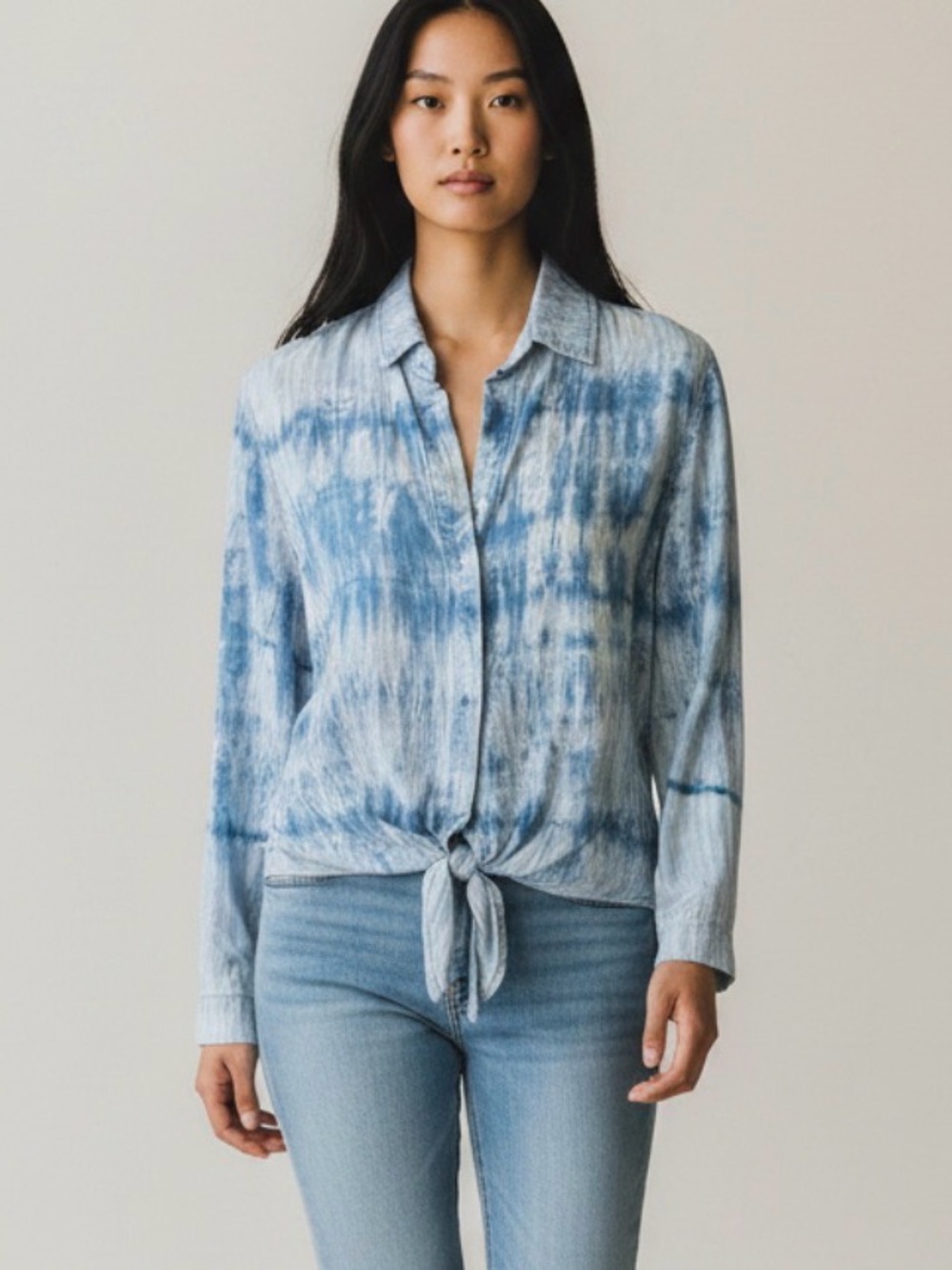 Bella Dahl Tie Dye tie front Button Up Shirt size Small
